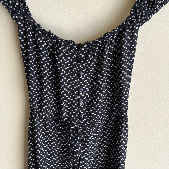 Auguste Leila Button Down Day Dress Size 2 in Black with White Dots - Picture 4 of 9